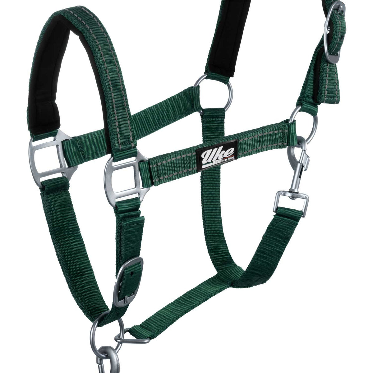 SYNTHETIC HALTER WITH LEAD  SOLID COLOR WITH REFLECTIVE STRIPES