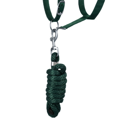 SYNTHETIC HALTER WITH LEAD  SOLID COLOR WITH REFLECTIVE STRIPES