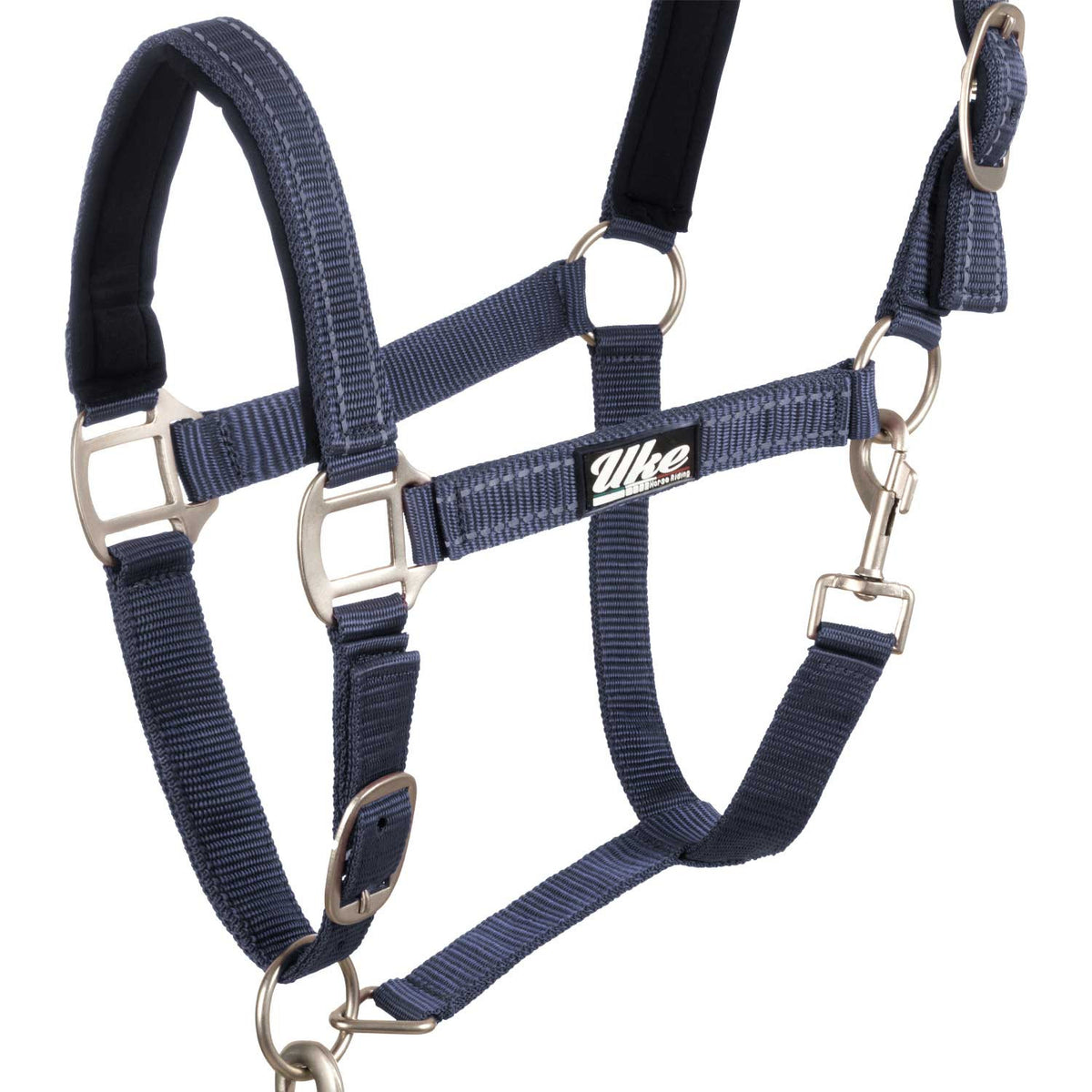 SYNTHETIC HALTER WITH LEAD  SOLID COLOR WITH REFLECTIVE STRIPES