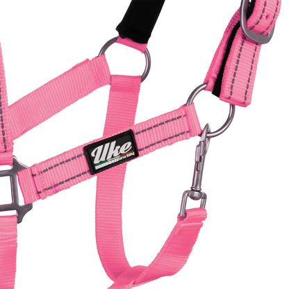 SYNTHETIC HALTER WITH LEAD  SOLID COLOR WITH REFLECTIVE STRIPES