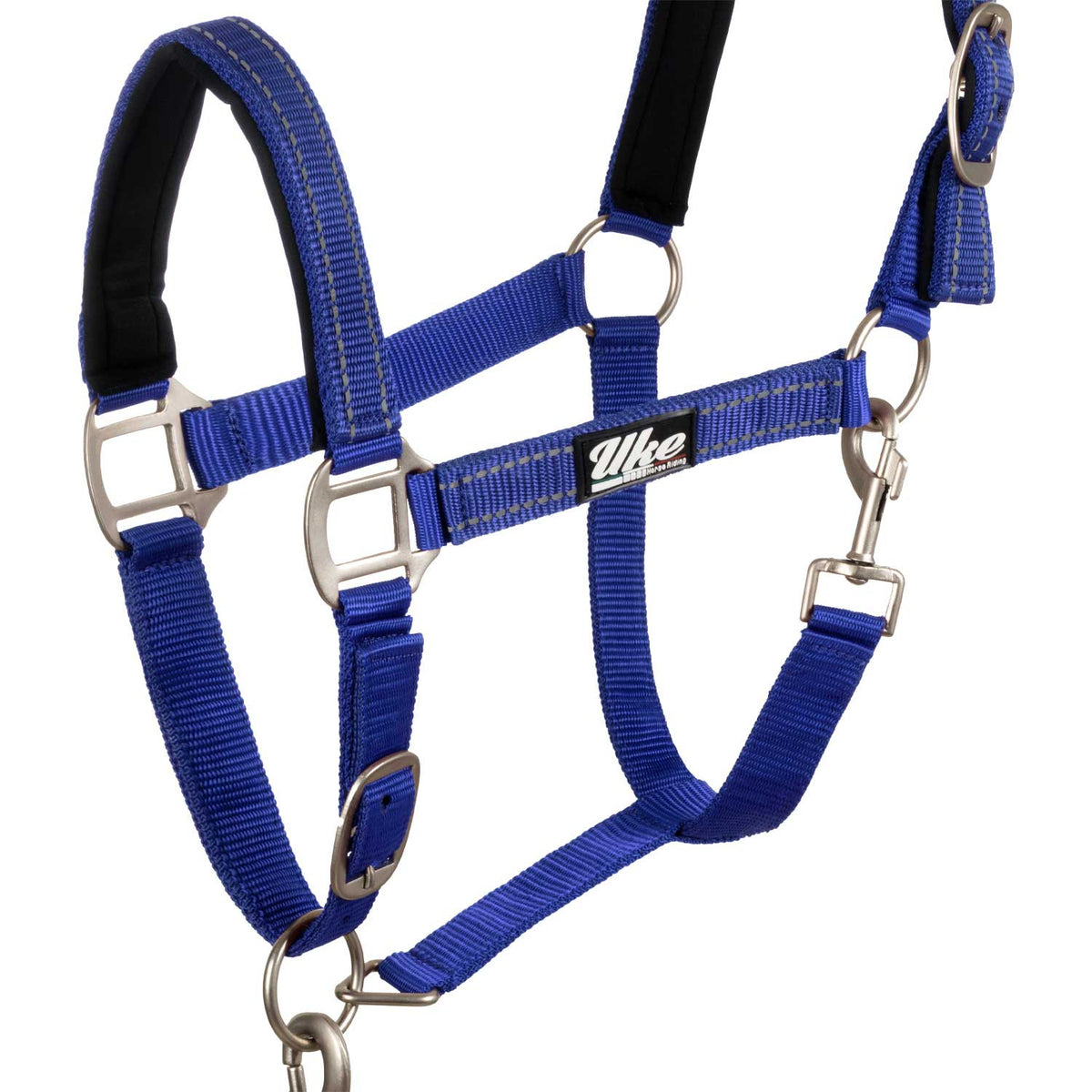 SYNTHETIC HALTER WITH LEAD  SOLID COLOR WITH REFLECTIVE STRIPES