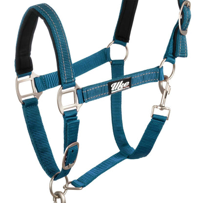 SYNTHETIC HALTER WITH LEAD  SOLID COLOR WITH REFLECTIVE STRIPES