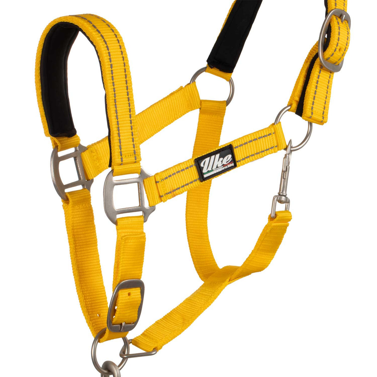 SYNTHETIC HALTER WITH LEAD  SOLID COLOR WITH REFLECTIVE STRIPES