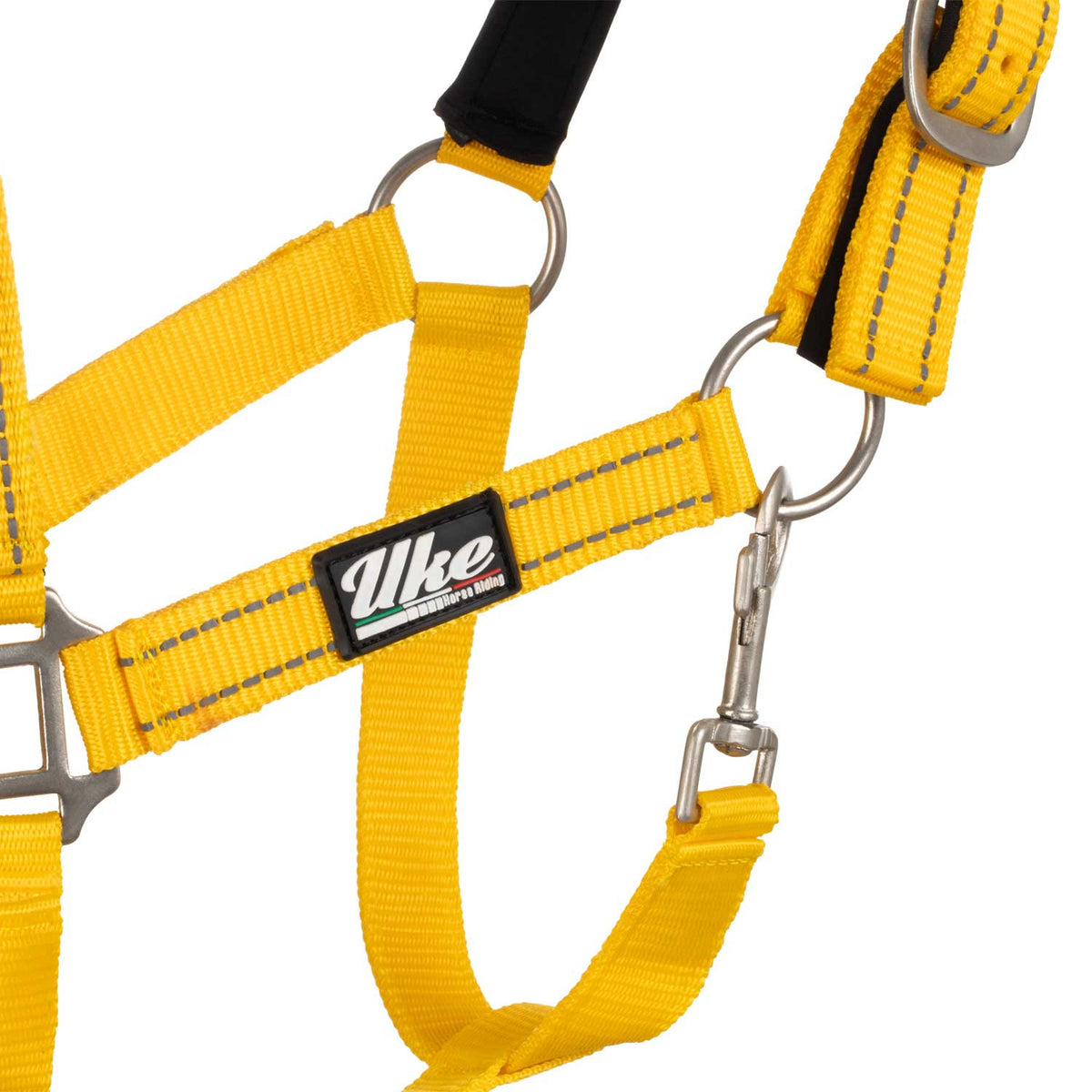 SYNTHETIC HALTER WITH LEAD  SOLID COLOR WITH REFLECTIVE STRIPES
