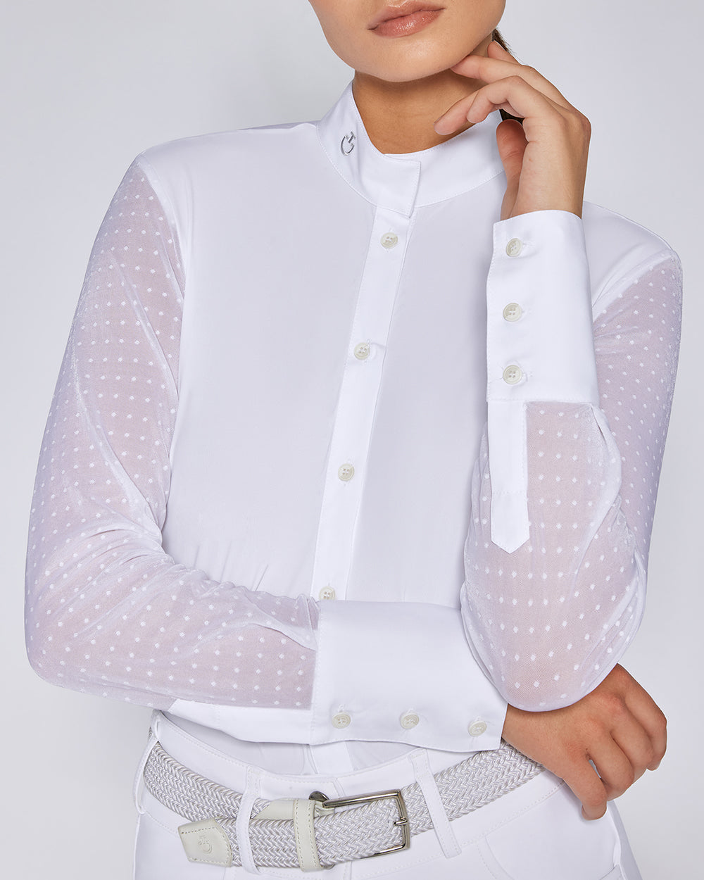 Cavalleria Toscana Jersey Polka Dot Long-Sleeved Shirt - Shop Online