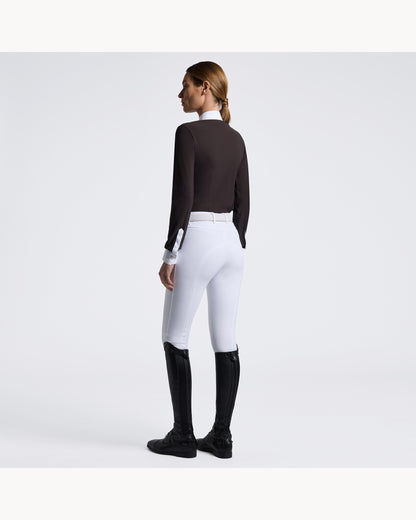 Cavalleria Toscana CT Ladies Perforated Inserts Long Sleeved Shirt