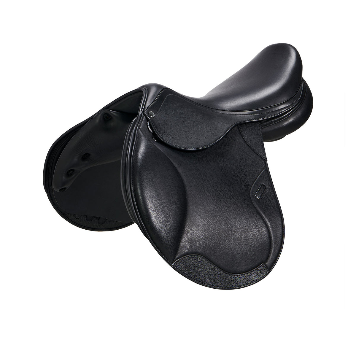 Jumping saddle double leather