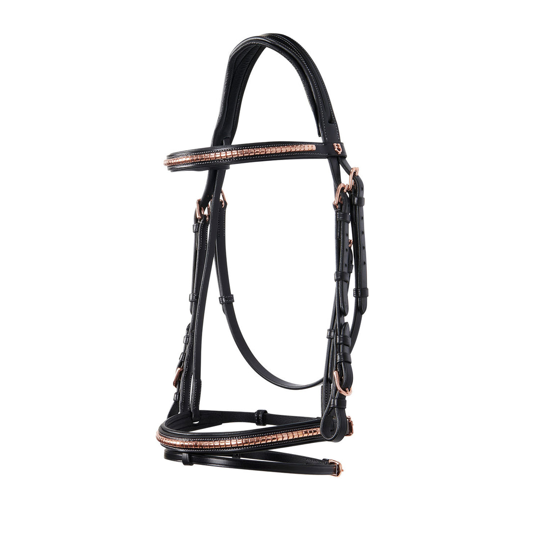English clincher leather bridle colour rose gold.