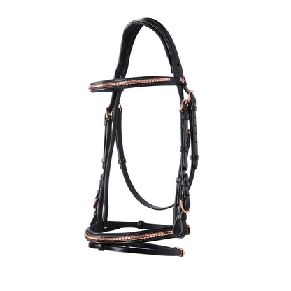 English clincher leather bridle colour rose gold.