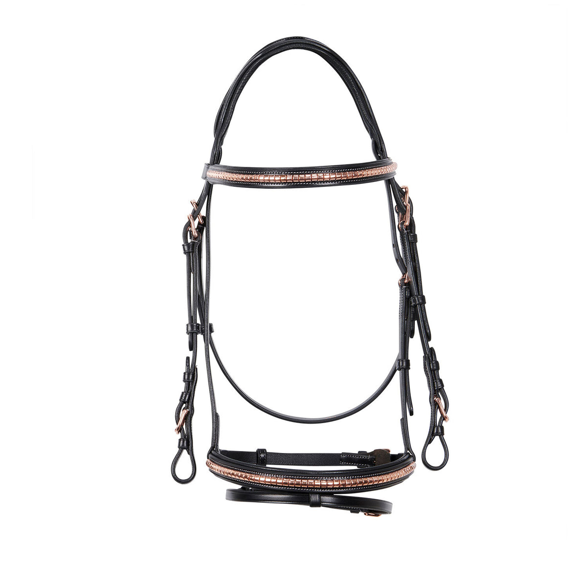 English clincher leather bridle colour rose gold