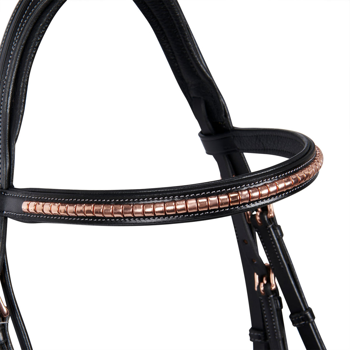 English clincher leather bridle colour rose gold