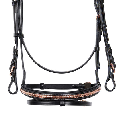 English clincher leather bridle colour rose gold