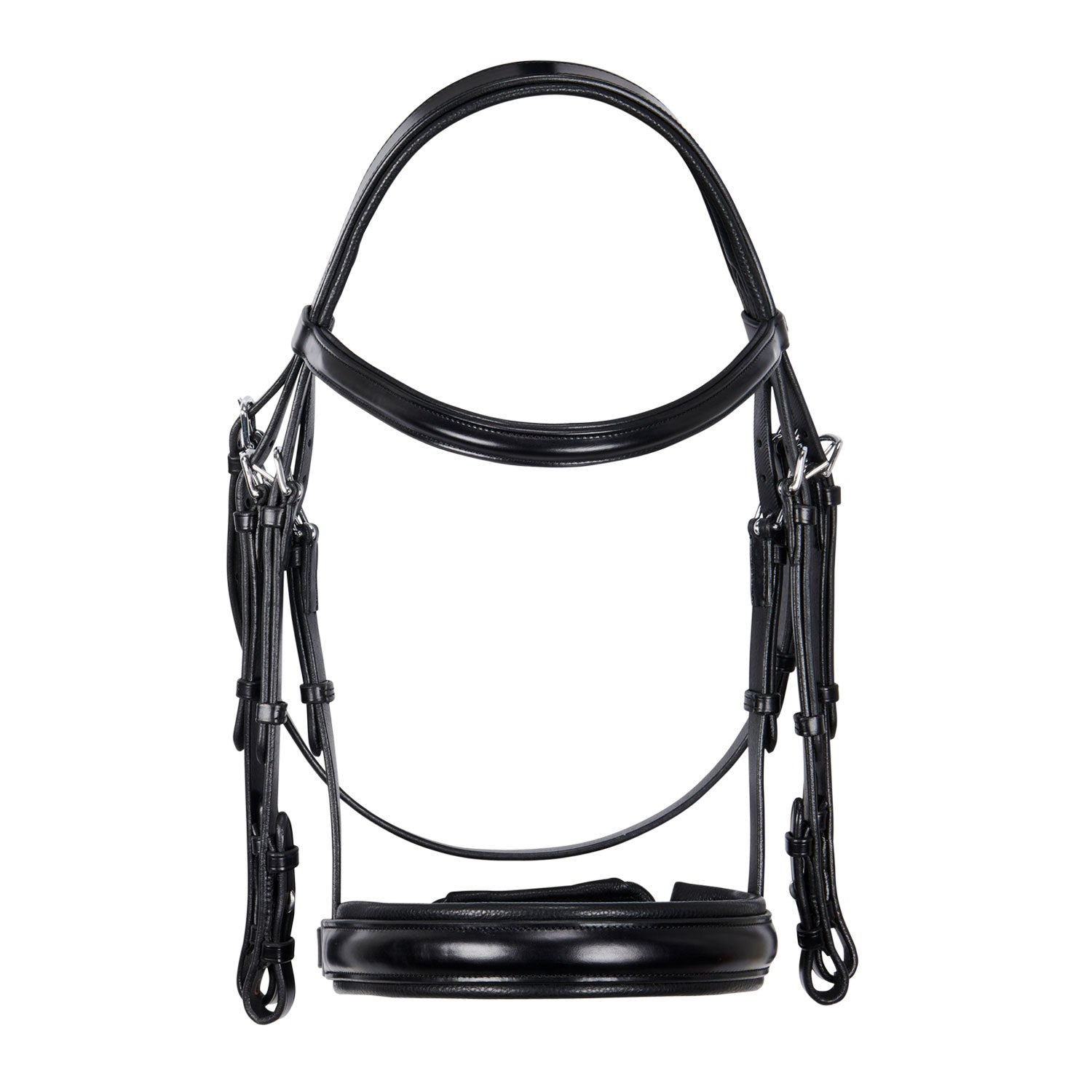 Leather dressage bridle without reins.