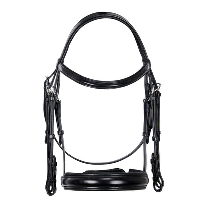 Leather dressage bridle without reins.