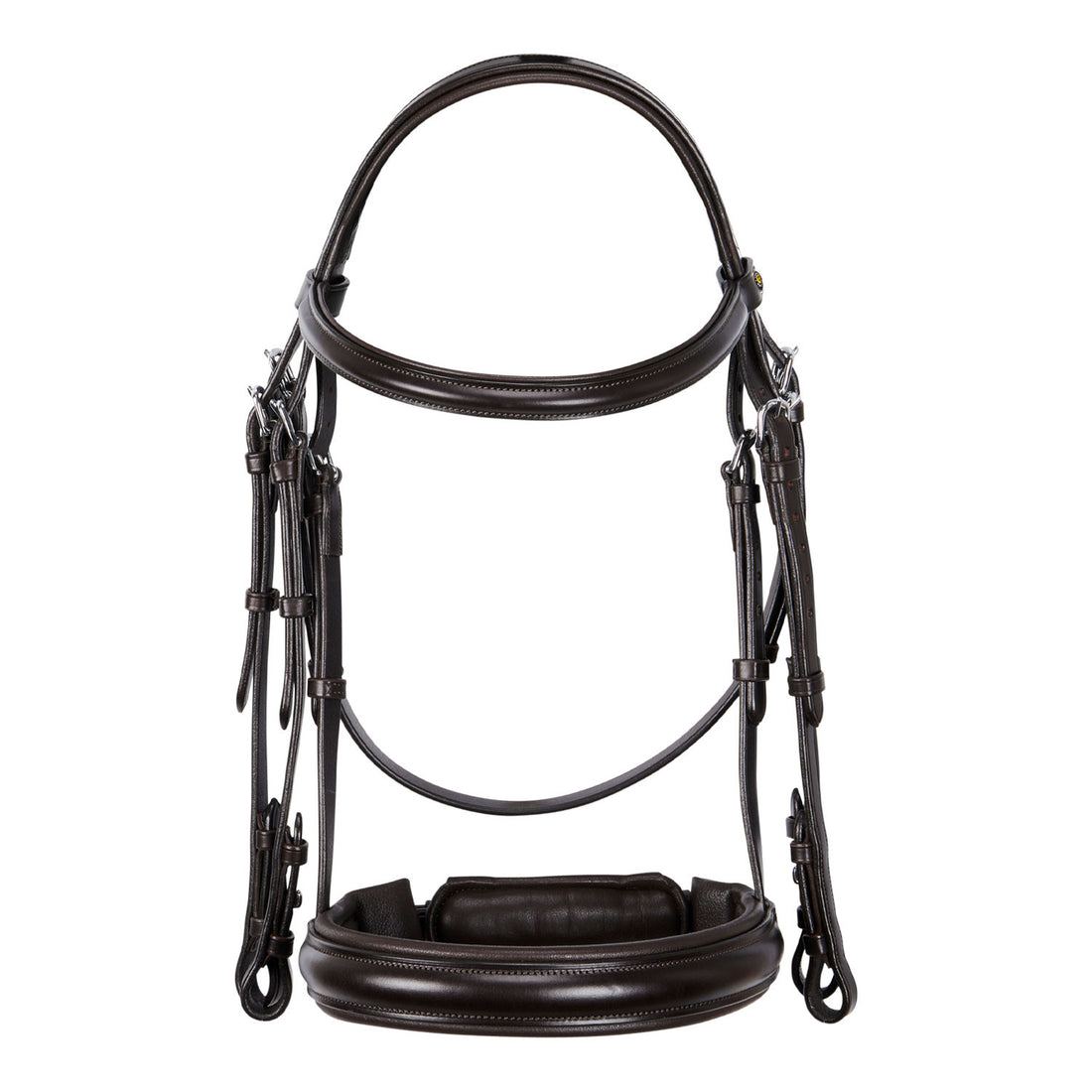 Leather dressage bridle without reins.