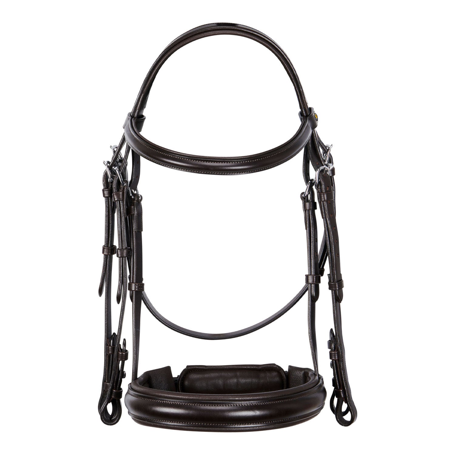 Leather dressage bridle without reins.