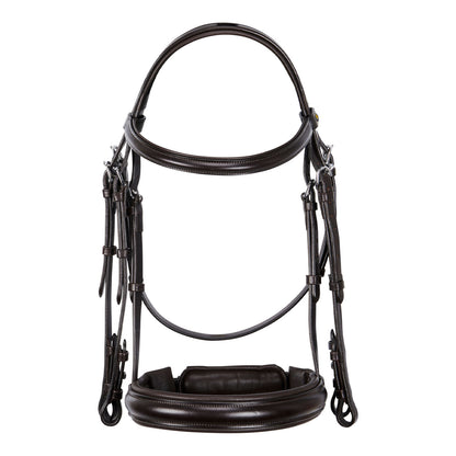 Leather dressage bridle without reins.