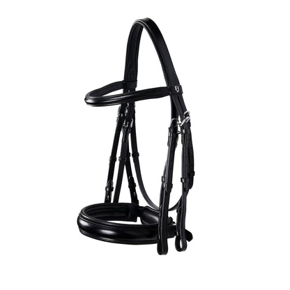 Leather dressage bridle without reins.