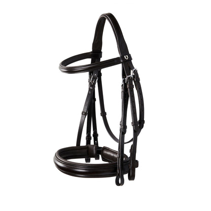 Leather dressage bridle without reins.
