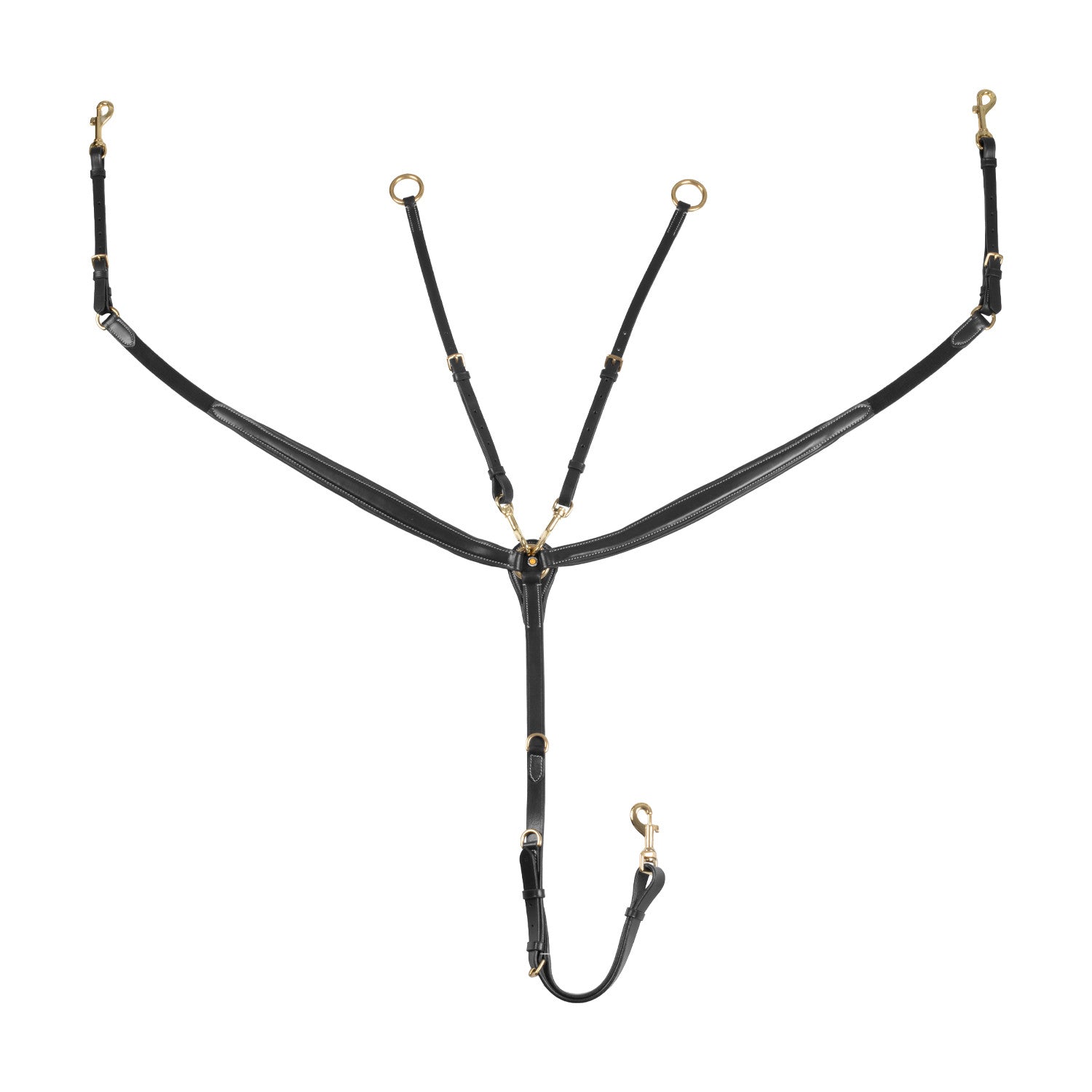 Tanned leather fork breastplate with steel buckles NEW.