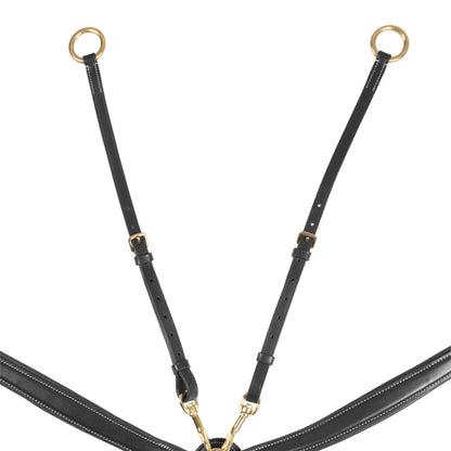 Tanned leather fork breastplate with steel buckles NEW
