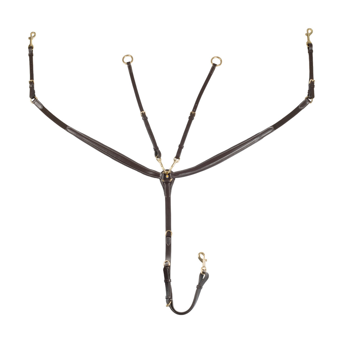 Tanned leather fork breastplate with steel buckles NEW.