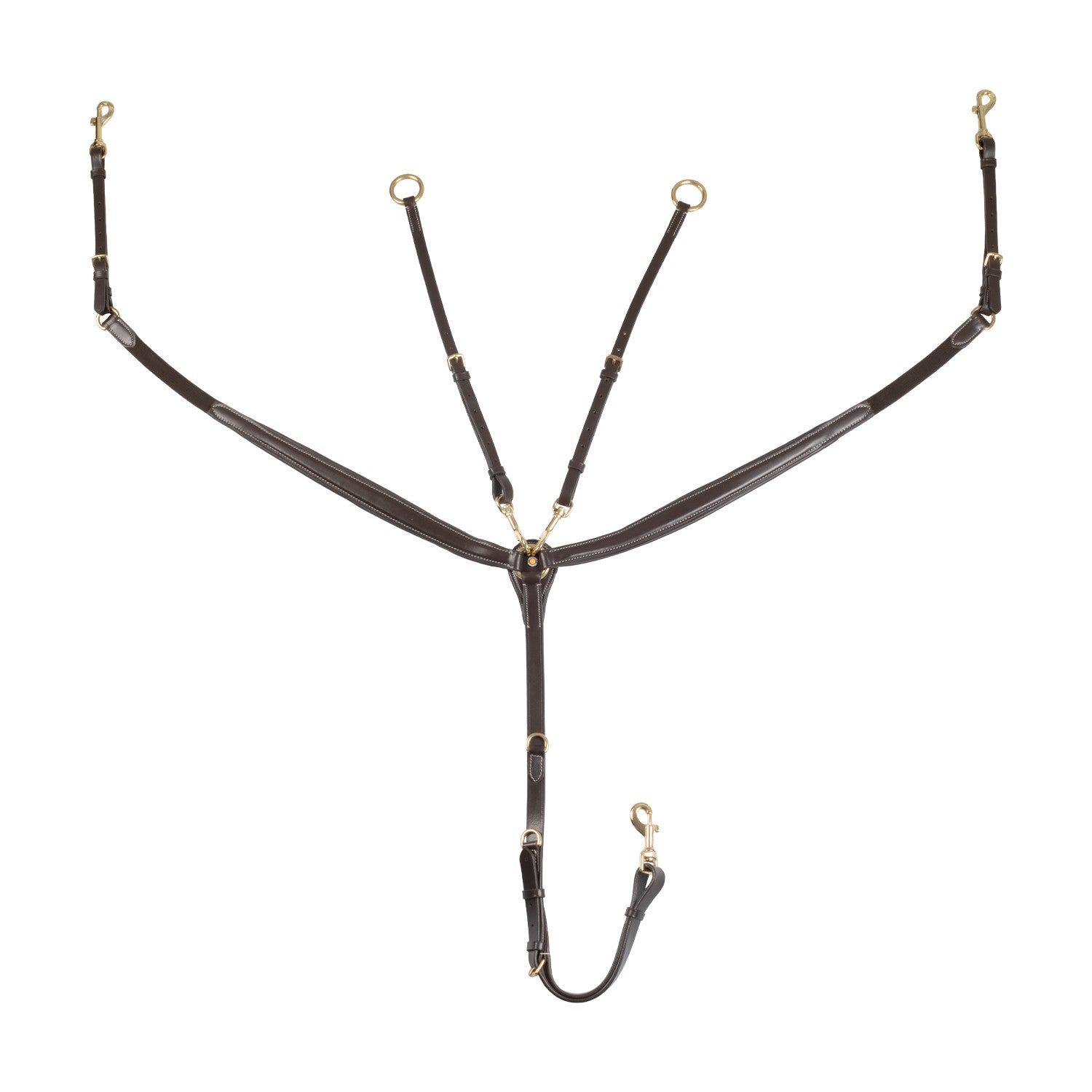 Tanned leather fork breastplate with steel buckles NEW.