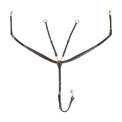 Tanned leather fork breastplate with steel buckles NEW.