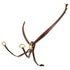 Tanned leather fork breastplate with steel buckles.