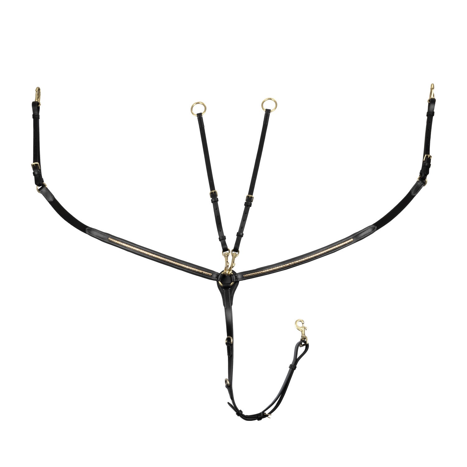 Tanned leather fork breastplate with brass clincher.