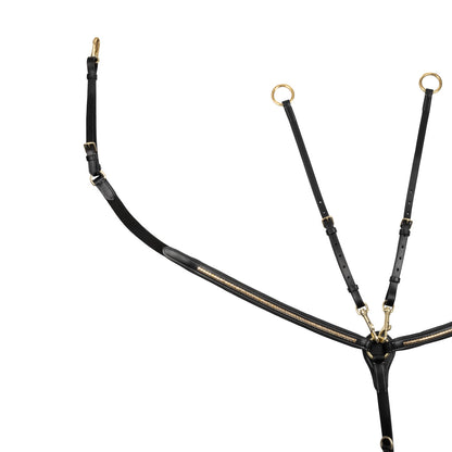 Tanned leather fork breastplate with brass clincher