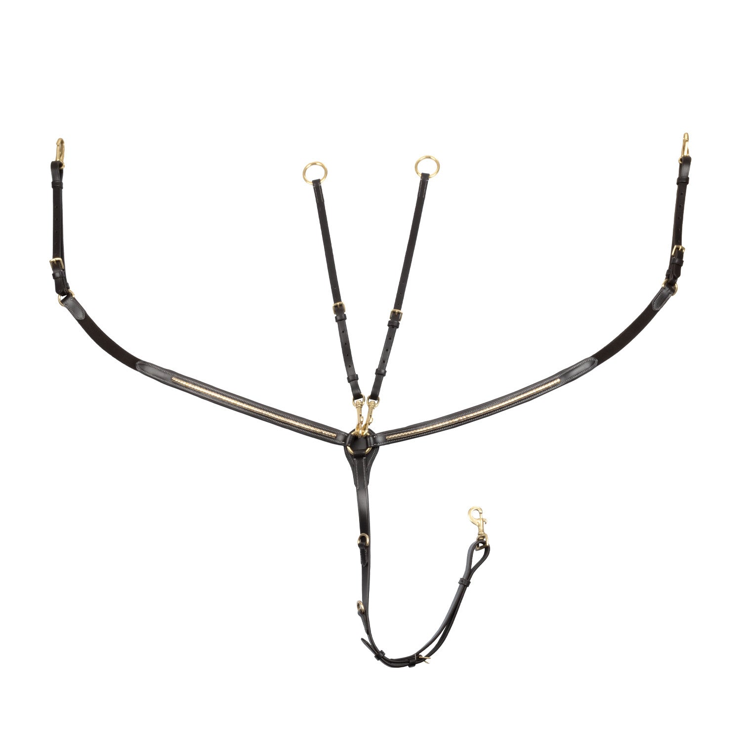 Tanned leather fork breastplate with brass clincher.