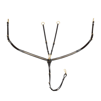 Tanned leather fork breastplate with brass clincher.