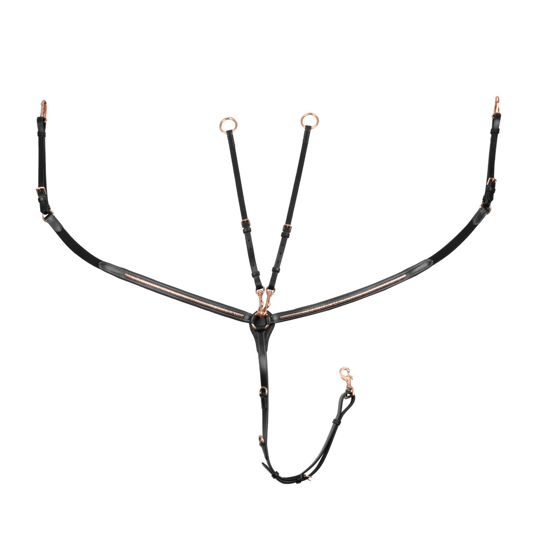 Breastplate with clincher rose gold leather fork.