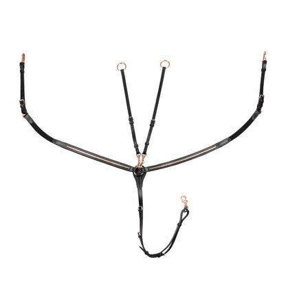 Breastplate with clincher rose gold leather fork.