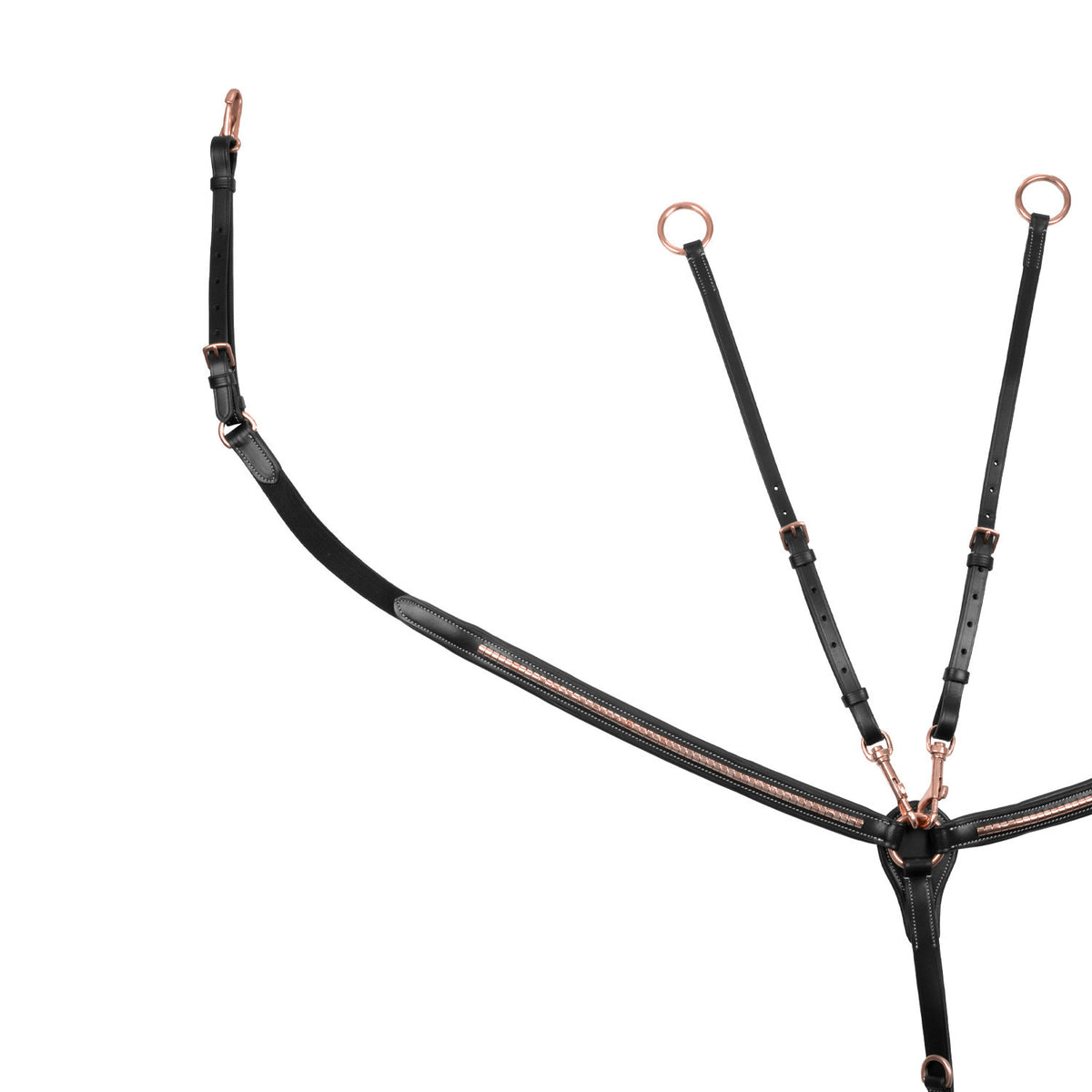 Breastplate with clincher rose gold leather fork