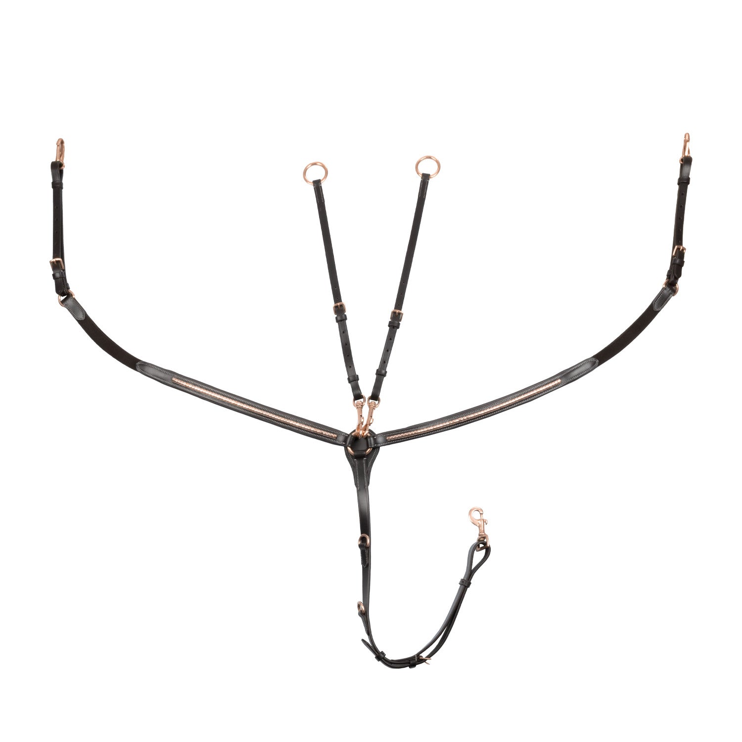 Breastplate with clincher rose gold leather fork.