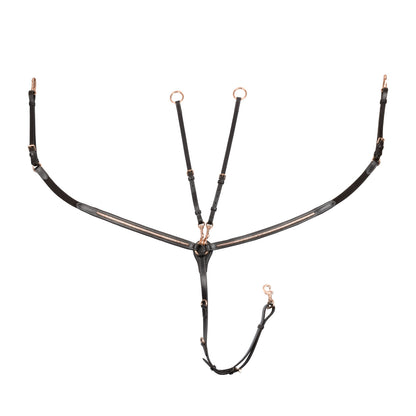 Breastplate with clincher rose gold leather fork.