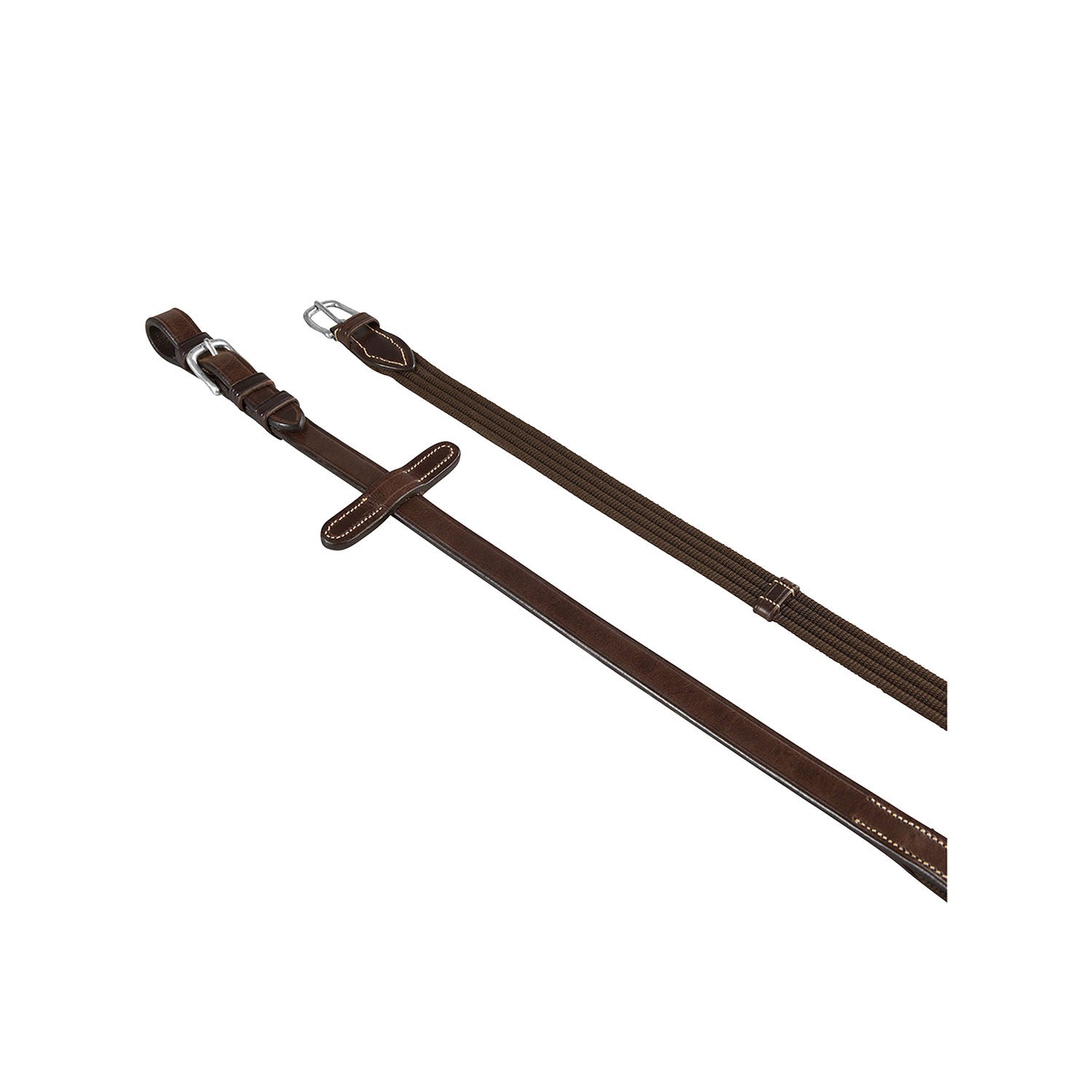 Reins for English bridle with silver buckles.