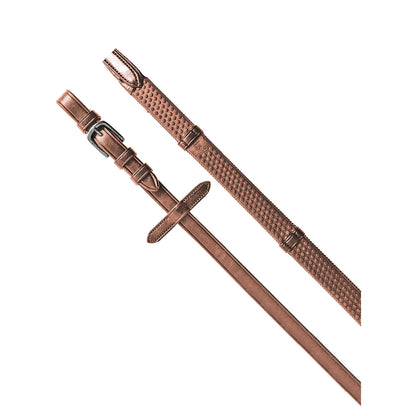 Reins for English bridle with nichel-plated buckles.