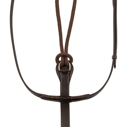Reins with leather and rubber martingale