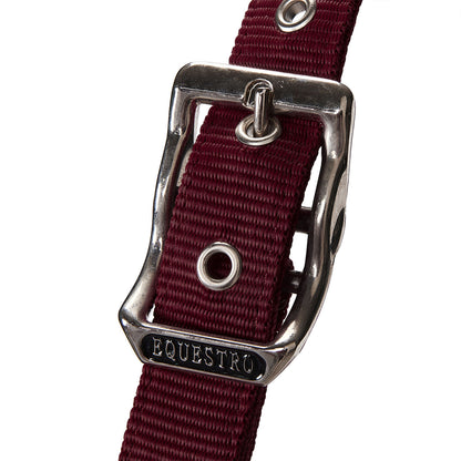 Halter with double adjustment and lead rope