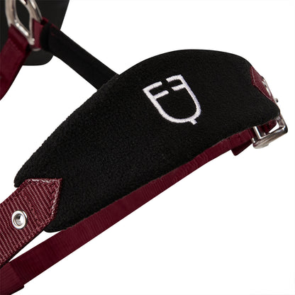 Halter with double adjustment and lead rope