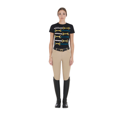 Equestro Ladies Slim Fit Grip Breeches With Logo