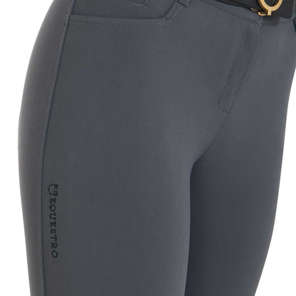 Equestro Ladies Slim Fit Grip Breeches With Logo