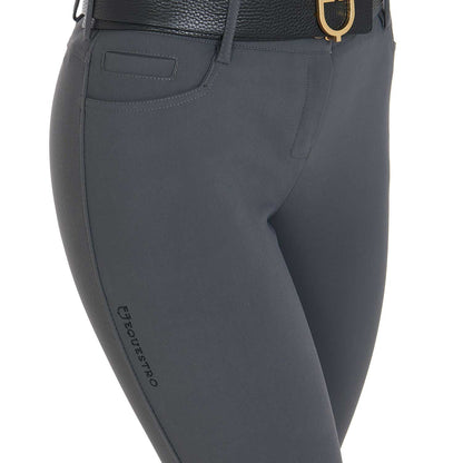 Equestro Ladies Slim Fit Grip Breeches With Logo