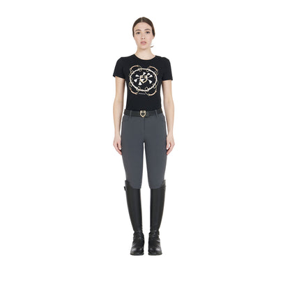 Equestro Ladies Slim Fit Grip Breeches With Logo