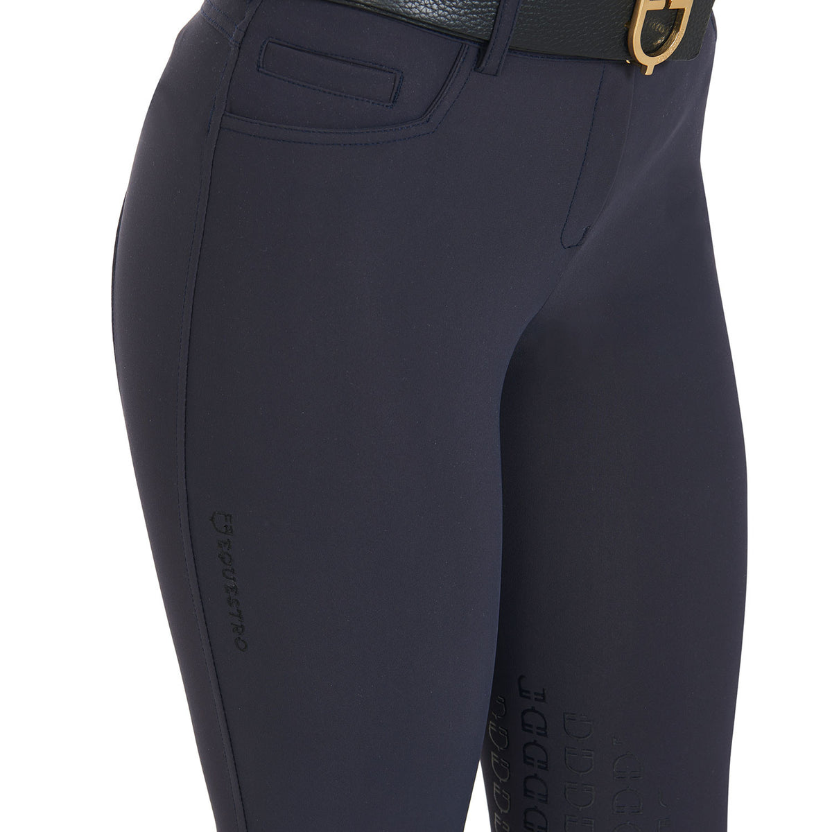 Equestro Ladies Slim Fit Grip Breeches With Logo