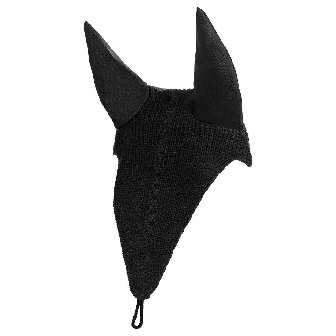 Meshing fly veil with drawstring at the noseband.