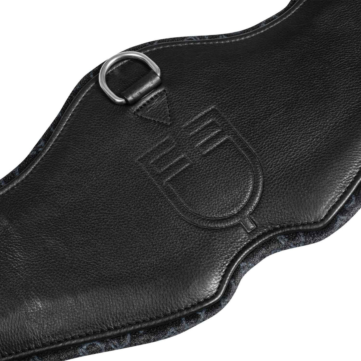 Equestro Shaped Dressage Girth In Leather With Engraved Logo